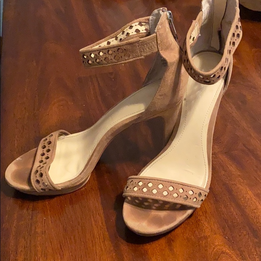 Calvin Klein Tan Suede Sandals with Heel size 7.5